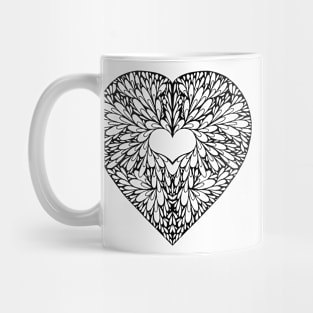 Black and White Blossoming Heart Mug